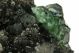 Green Fluorite on Sparkling Quartz - China #125313-2